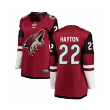 Women's Arizona Coyotes #22 Barrett Hayton Authentic Burgundy Red Home Fanatics Branded Breakaway NHL Jersey