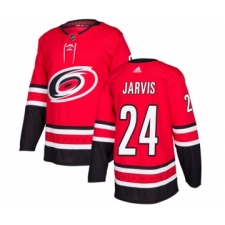 Men's Carolina Hurricanes #24 Seth Jarvis Red Stitched Jersey