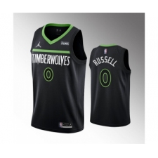 Men's Minnesota Timberwolves #0 D'Angelo Russell Black Statement Edition Stitched Jersey