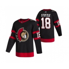 Men's Ottawa Senators #18 Tim Stutzle 2021 Black Stitched NHL Home Jersey
