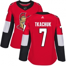 Women's Adidas Ottawa Senators #7 Brady Tkachuk Premier Red Home NHL Jersey