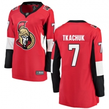 Women's Ottawa Senators #7 Brady Tkachuk Fanatics Branded Red Home Breakaway NHL Jersey