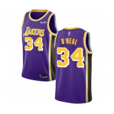 Women's Los Angeles Lakers #34 Shaquille O Neal Authentic Purple Basketball Jerseys - Icon Edition