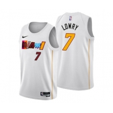 Men's Miami Heat #7 Kyle Lowry 2022-23 White City Edition Stitched Jersey