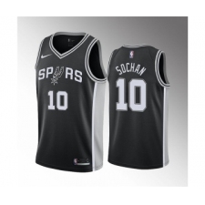 Men' San Antonio Spurs #10 Jeremy Sochan Black Association Edition Stitched Jersey
