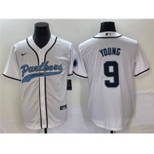 Men's Carolina Panthers #9 Bryce Young White Cool Base Stitched Baseball Jersey