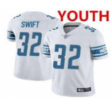 Youth Detroit Lions #32 DAndre Swift White Vapor Untouchable Limited Stitched NFL Jersey