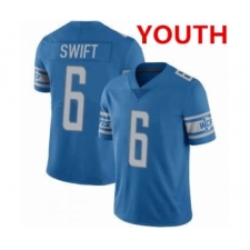 Youth Detroit Lions #6 D'Andre Swift Blue Vapor Untouchable Limited Stitched Jersey