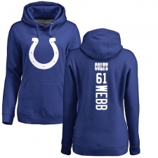 NFL Women's Nike Indianapolis Colts #61 JMarcus Webb Royal Blue Backer Pullover Hoodie