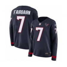 Women's Nike Houston Texans #7 Ka'imi Fairbairn Limited Navy Blue Therma Long Sleeve NFL Jersey