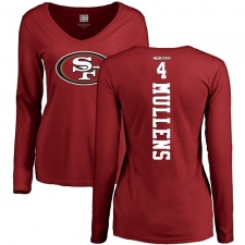 NFL Women's Nike San Francisco 49ers #4 Nick Mullens Red Backer Long Sleeve T-Shirt