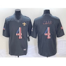 Men's New Orleans Saints #4 Derek Carr 2019 Black Salute To Service USA Flag Fashion Limited Jersey