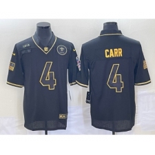 Men's New Orleans Saints #4 Derek Carr Black Gold 2020 Salute To Service Stitched NFL Nike Limited Jersey