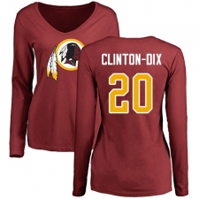 NFL Women's Nike Washington Redskins #20 Ha Clinton-Dix Maroon Name & Number Logo Long Sleeve T-Shirt