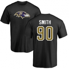 NFL Nike Baltimore Ravens #90 Za'Darius Smith Black Name & Number Logo T-Shirt