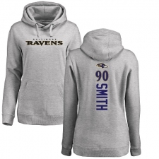 NFL Women's Nike Baltimore Ravens #90 Za'Darius Smith Ash Backer Pullover Hoodie