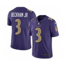 Nike Baltimore Ravens #3 Odell Beckham Jr Purple Color Rush Limited Jersey