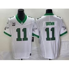 Men's Nike Philadelphia Eagles #11 AJ Brown White 2023 F.U.S.E. Vapor Untouchable C Stitched Football Jersey