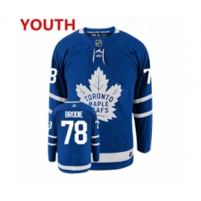 Youth Toronto Maple Leafs #78 TJ BRODIE Royal Blue Adidas Stitched NHL Jersey