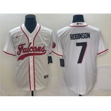Men's Atlanta Falcons #7 Bijan Robinson White Cool Base Stitched Baseball Jersey
