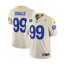 Men's Los Angeles Rams 2022 #99 Aaron Donald Bone White With 4-star C Patch Stitched NFL Jersey