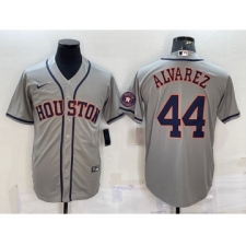 Men's Houston Astros #44 Yordan Alvarez Grey With Patch Stitched MLB Cool Base Nike Jersey