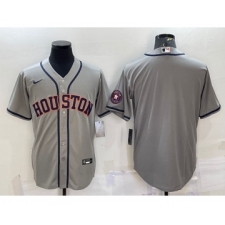 Men's Houston Astros Blank Grey With Patch Stitched MLB Cool Base Nike Jersey