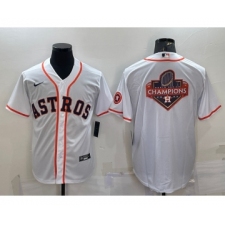 Men's Houston Astros White Champions Big Logo With Patch Stitched MLB Cool Base Nike Jersey
