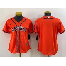 Women's Houston Astros Blank Orange With Patch Stitched MLB Cool Base Nike Jersey