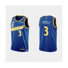 Men's Golden State Warriors #3 Jordan Poole 2022-23 Blue With No.6 Patch Stitched Basketball Jersey