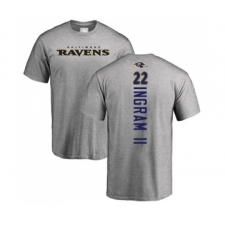 Football Baltimore Ravens #22 Mark Ingram II Ash Backer T-Shirt