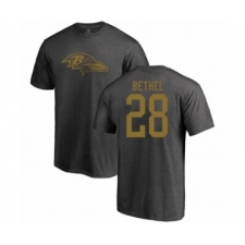 Football Baltimore Ravens #28 Justin Bethel Ash One Color T-Shirt