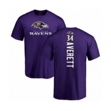 Football Baltimore Ravens #34 Anthony Averett Purple Backer T-Shirt