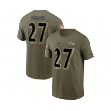 Men's Baltimore Ravens #27 J.K. Dobbins 2022 Olive Salute to Service T-Shirt