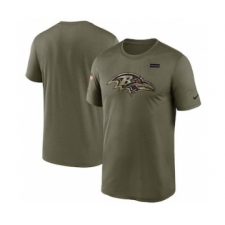 Men's Baltimore Ravens Football Olive 2021 Salute To Service Legend Performance T-Shirt