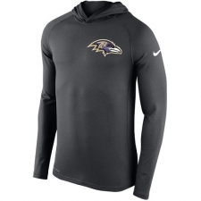 NFL Men's Baltimore Ravens Nike Charcoal Stadium Touch Hooded Performance Long Sleeve T-Shirt