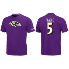 Nike Baltimore Ravens #5 Joe Flacco Name & Number NFL T-Shirt - Purple