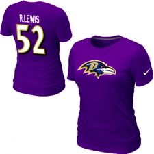 Nike Baltimore Ravens #52 Ray Lewis Name & Number Women's NFL T-Shirt - Purple