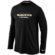 Nike Baltimore Ravens Authentic Font Long Sleeve NFL T-Shirt - Black