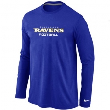 Nike Baltimore Ravens Authentic Font Long Sleeve NFL T-Shirt - Blue