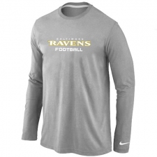 Nike Baltimore Ravens Authentic Font Long Sleeve NFL T-Shirt - Grey