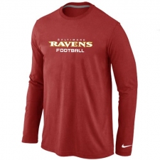 Nike Baltimore Ravens Authentic Font Long Sleeve NFL T-Shirt - Red