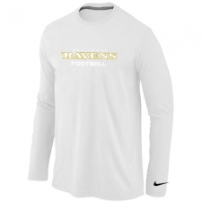 Nike Baltimore Ravens Authentic Font Long Sleeve NFL T-Shirt - White