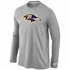 Nike Baltimore Ravens Team Logo Long Sleeve NFL T-Shirt - Grey
