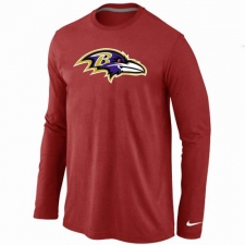 Nike Baltimore Ravens Team Logo Long Sleeve NFL T-Shirt - Red