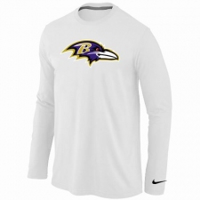 Nike Baltimore Ravens Team Logo Long Sleeve NFL T-Shirt - White