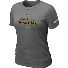Nike Baltimore Ravens Women's 2012 AFC Conference Champions Trophy Collection NFL T-Shirt - Dark Grey