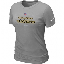 Nike Baltimore Ravens Women's 2012 AFC Conference Champions Trophy Collection NFL T-Shirt - Grey