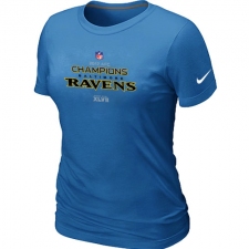 Nike Baltimore Ravens Women's 2012 AFC Conference Champions Trophy Collection NFL T-Shirt - Light Blue