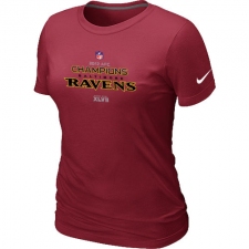 Nike Baltimore Ravens Women's 2012 AFC Conference Champions Trophy Collection NFL T-Shirt - Red